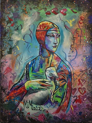 "Girl with the ermine" by Martina Marten, Painting for Sale on Select