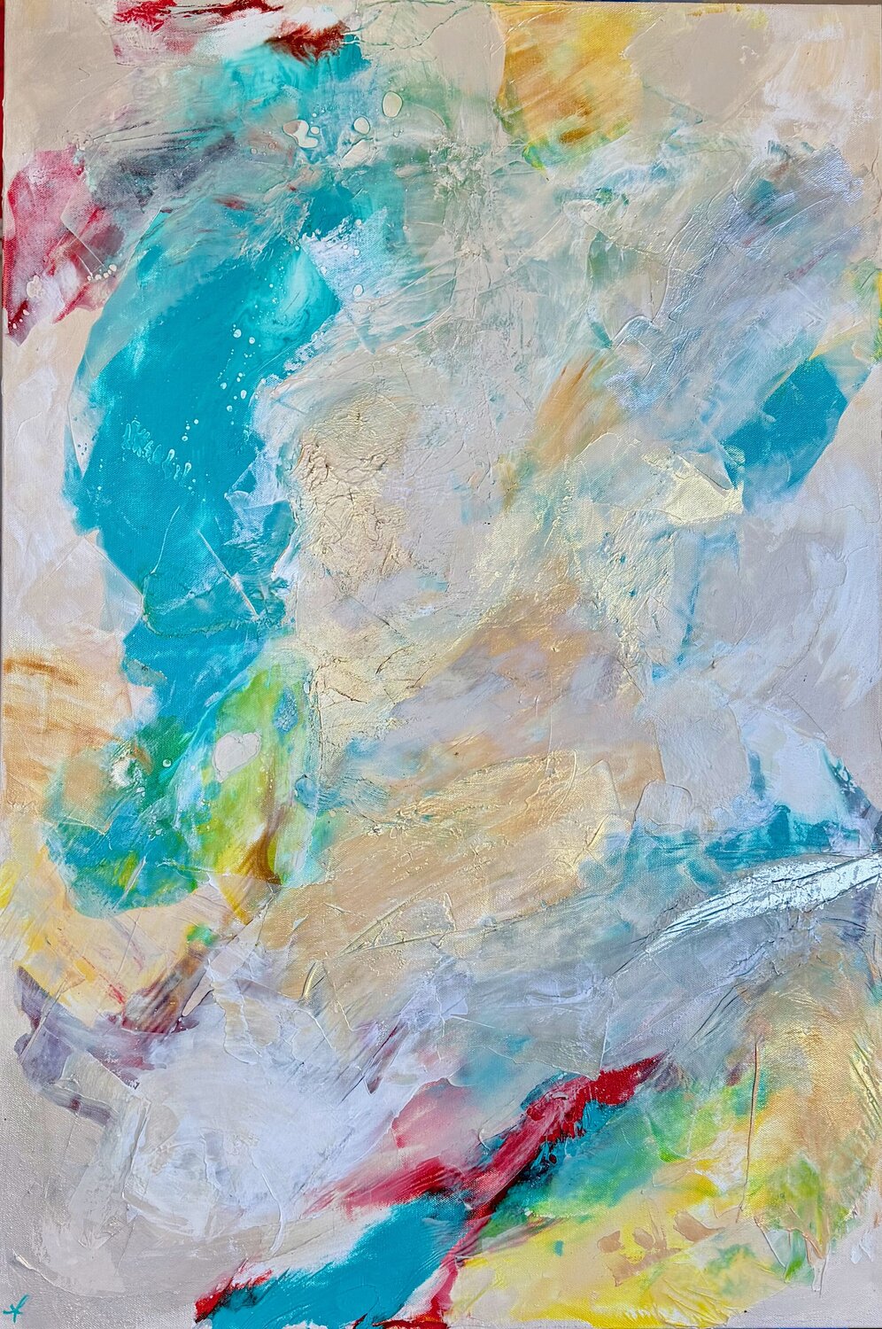 Caribbean Skies in Turquoise Seas Karin Edgett Original painting for sale