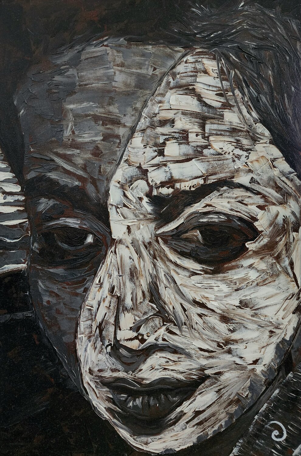 Battered Woman Manu Fine Art Original painting for sale