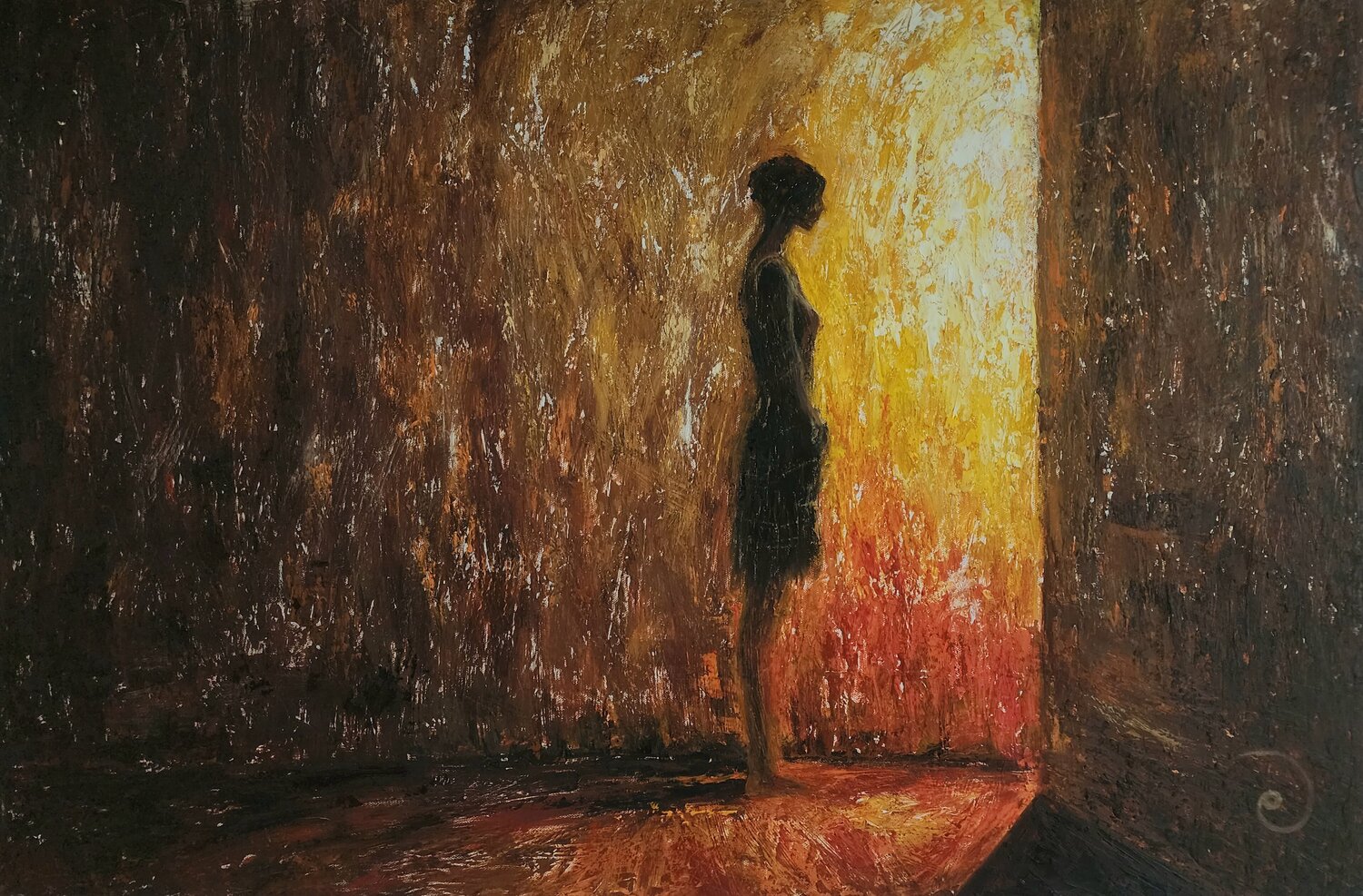 The Alley Manu Fine Art Original painting for sale