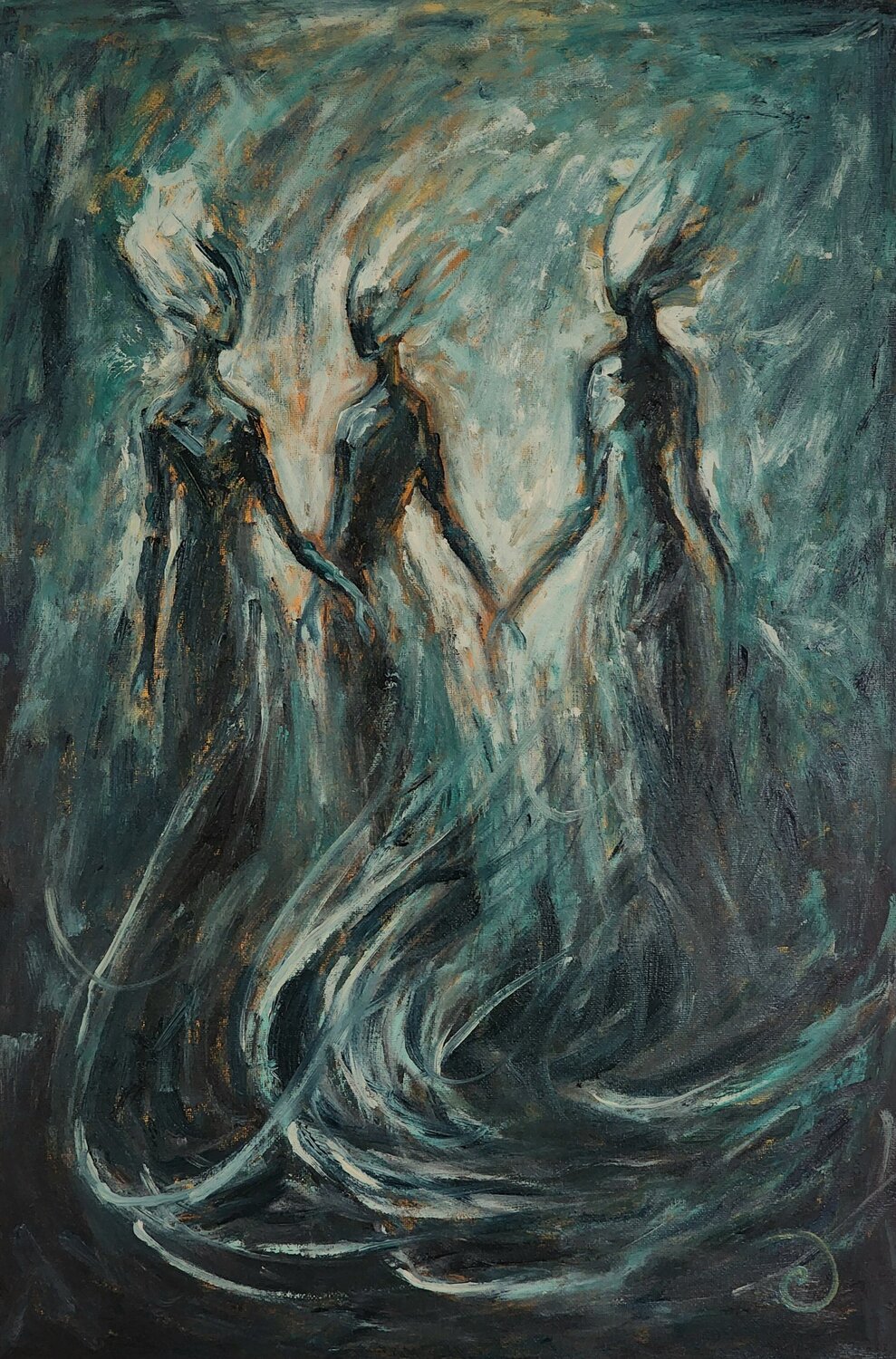 Thanha, Rathi, Raaga (Greed, Lust, Desire) Manu Fine Art Original painting for sale