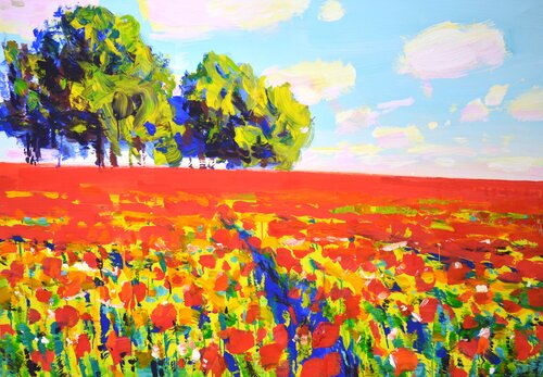 Poppy field./ Artist Irina Sidorovich by Arts Bound, Painting for Sale on Select