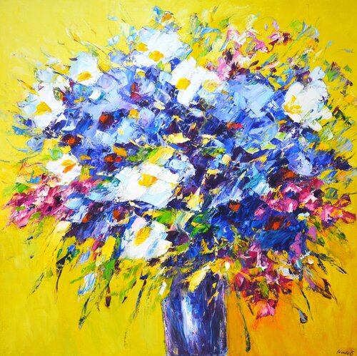 Yellow-blue/ Artist Irina Sidorovich by Arts Bound, Painting for Sale on Select