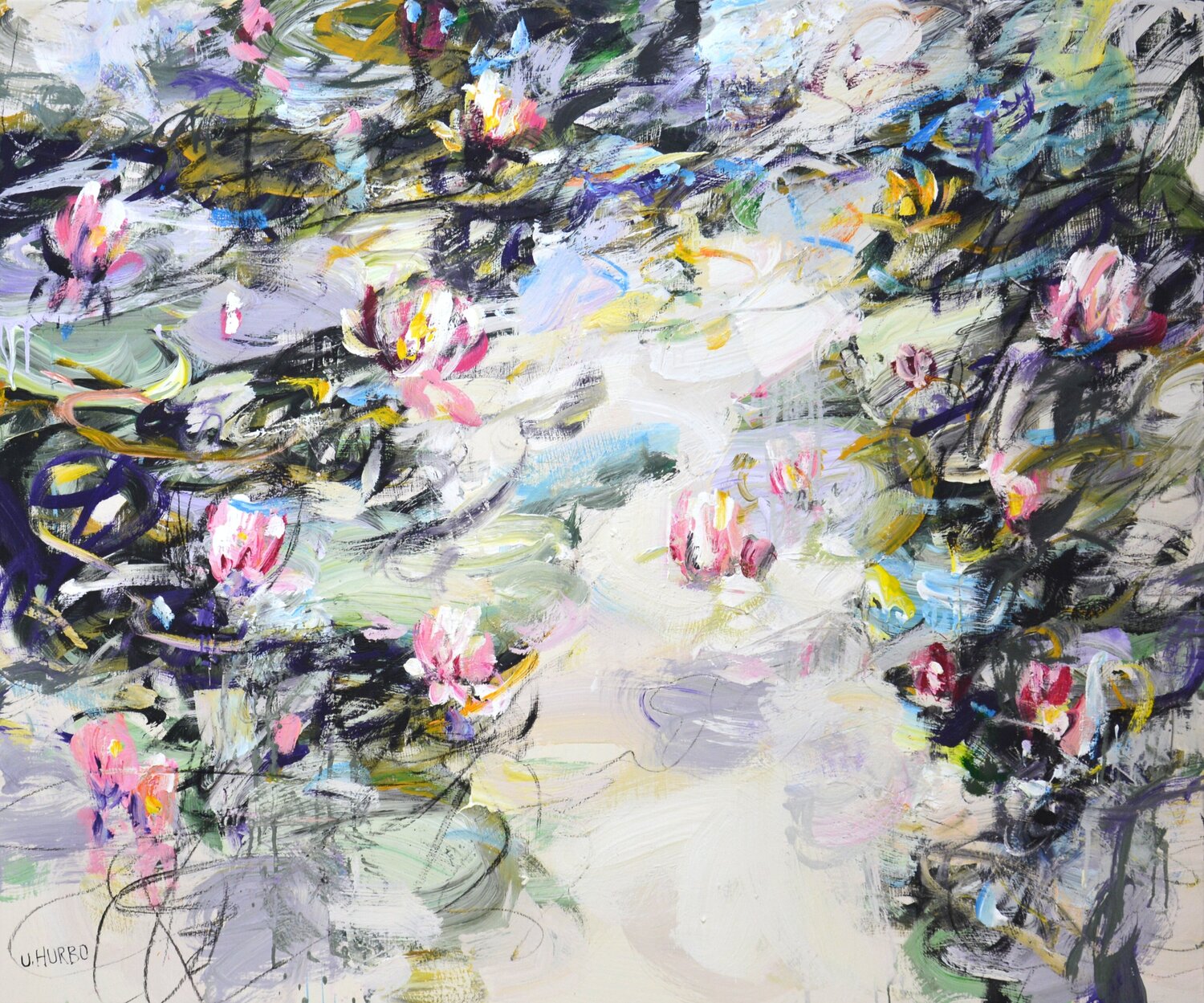 Water Lilies 5/ Uladzimir Hurbo Arts Bound Original painting for sale