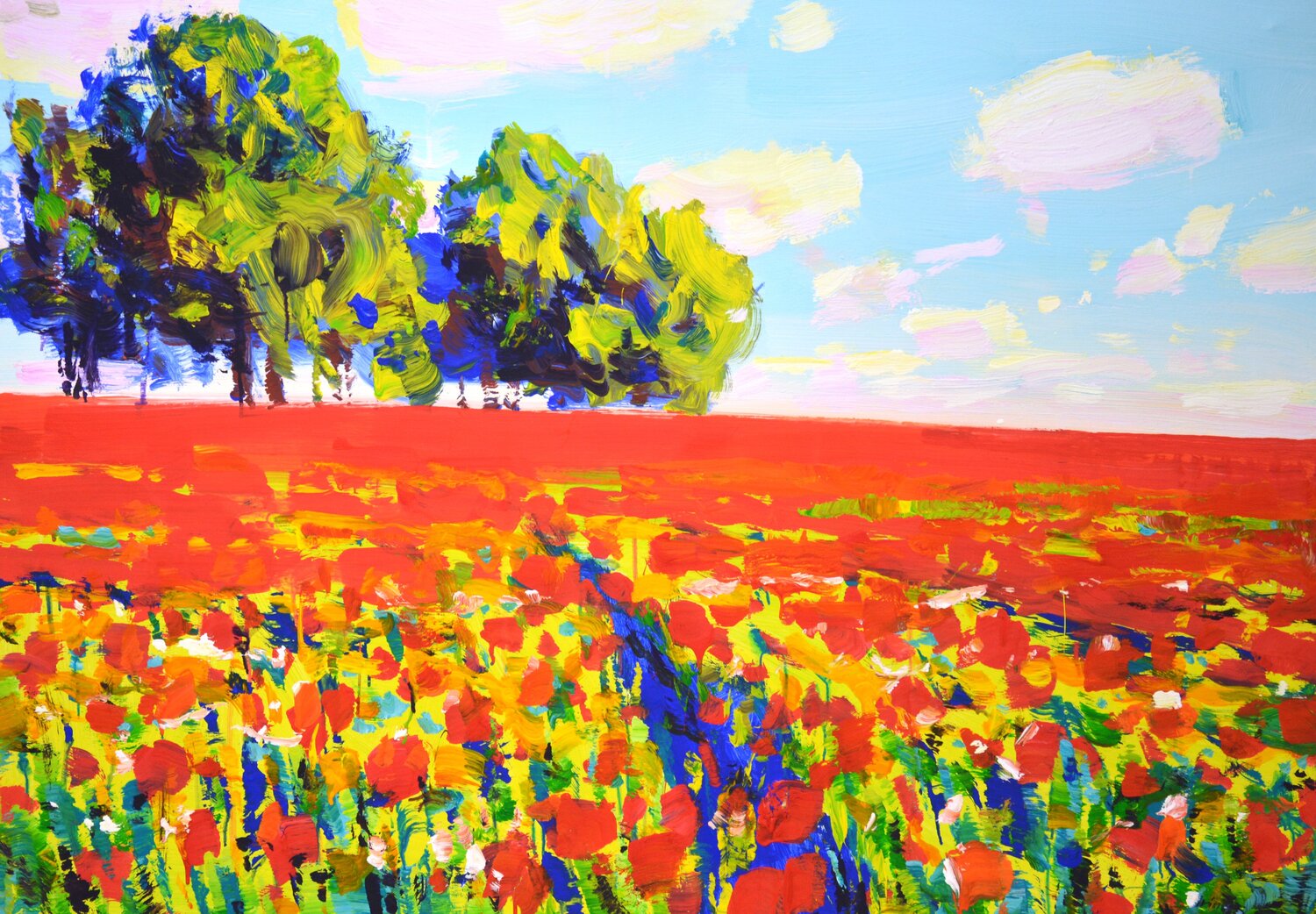 Poppy field./ Artist Irina Sidorovich Arts Bound Original painting for sale