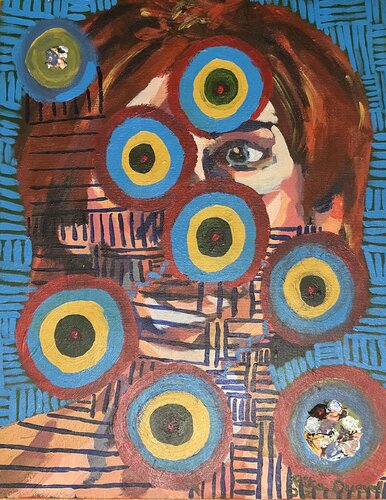 Red Patchwork by Rika Maja Duevel, Painting for Sale on Select
