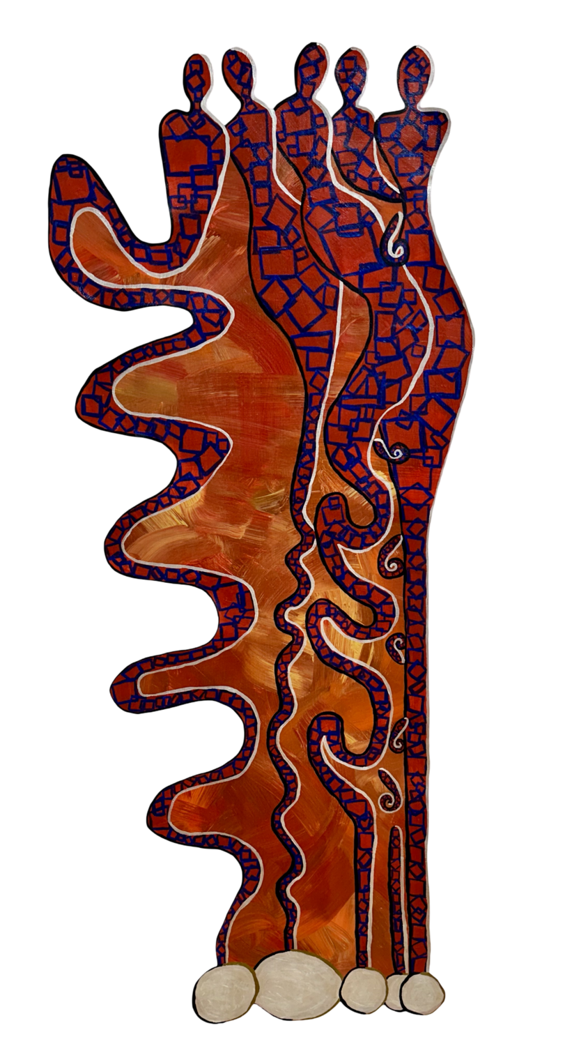 I Am Not a Singular Part but a Greater Set of Puzzle Pieces Rika Maja Duevel Original painting for sale