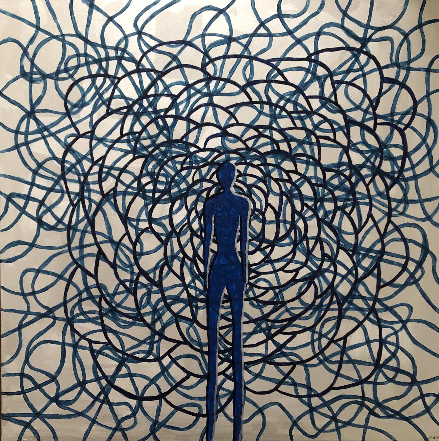 Blue Rika Maja Duevel Original painting for sale
