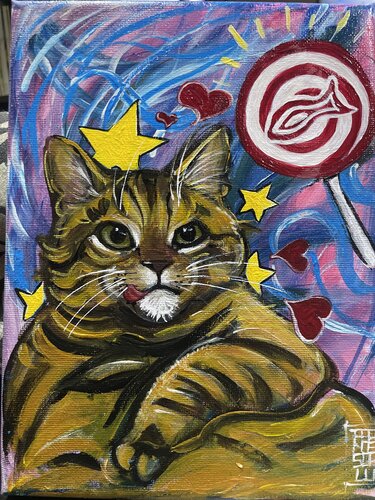 Tentazione felina by Francesca Romana Luzi, Painting for Sale on Select