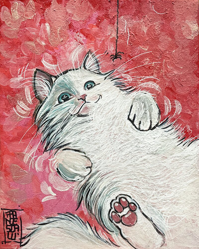Occhi curiosi by Francesca Romana Luzi, Painting for Sale on Select