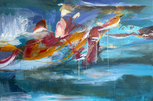 Zugvögel am Himmel by Maria-Josephin Hagewald, Painting for Sale on Select