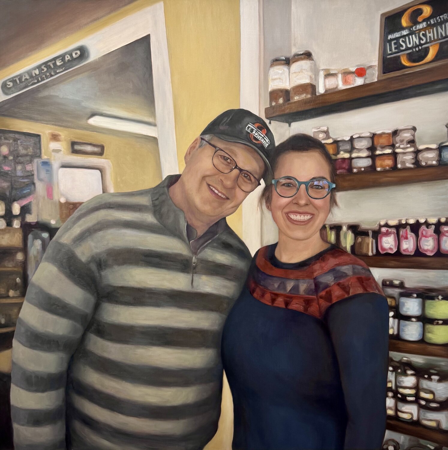 Le sunshine café Douce Robi Originalgemälde zu verkaufen