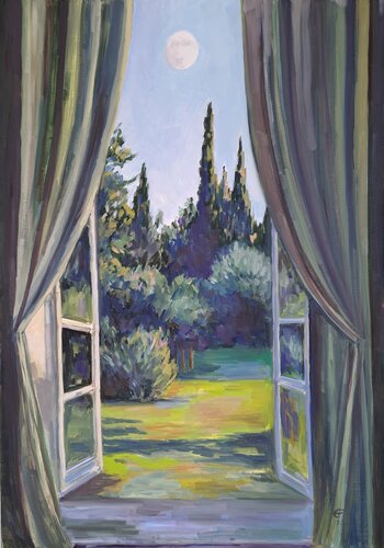 Moon Shadow by Ellen Fasthuber-Huemer, Painting for Sale on Select