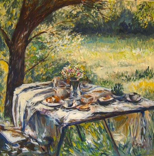 We´ ll Meet Under The Trees by Ellen Fasthuber-Huemer, Painting for Sale on Select