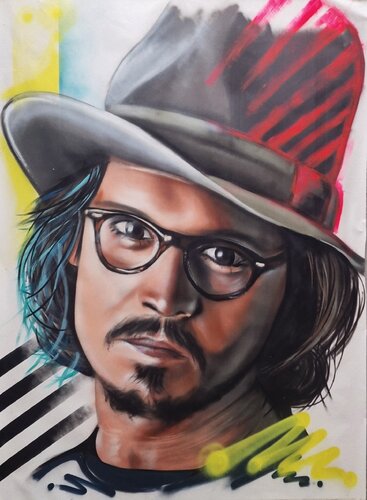 Johnny Depp by Tim Müller, Painting for Sale on Select