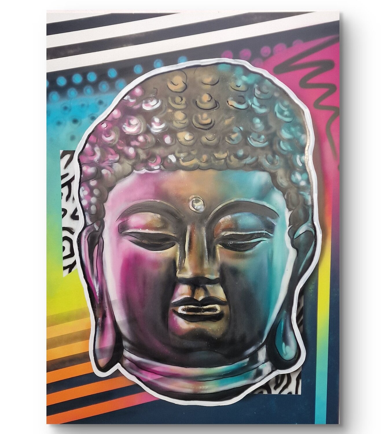 Urban Buddha Tim Müller Original painting for sale
