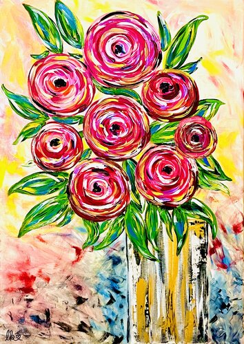 „Pfingstrosenglück“ by Laura Isabel Koch, Painting for Sale on Select