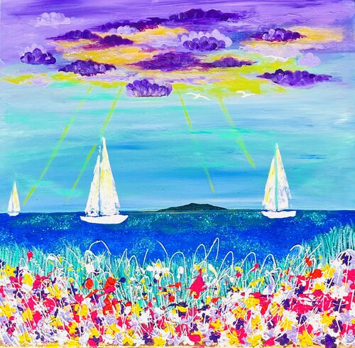 „Suncrash & Seaside“ by Laura Isabel Koch, Painting for Sale on Select
