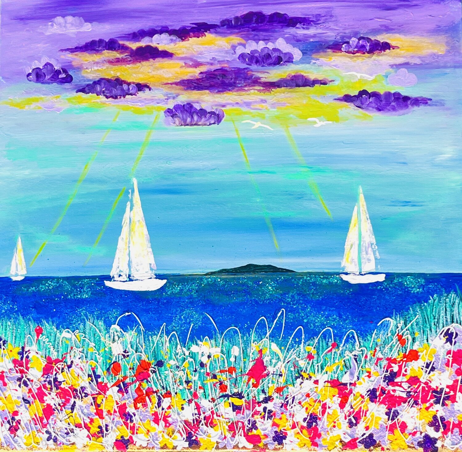 „Suncrash & Seaside“ Laura Isabel Koch Original painting for sale