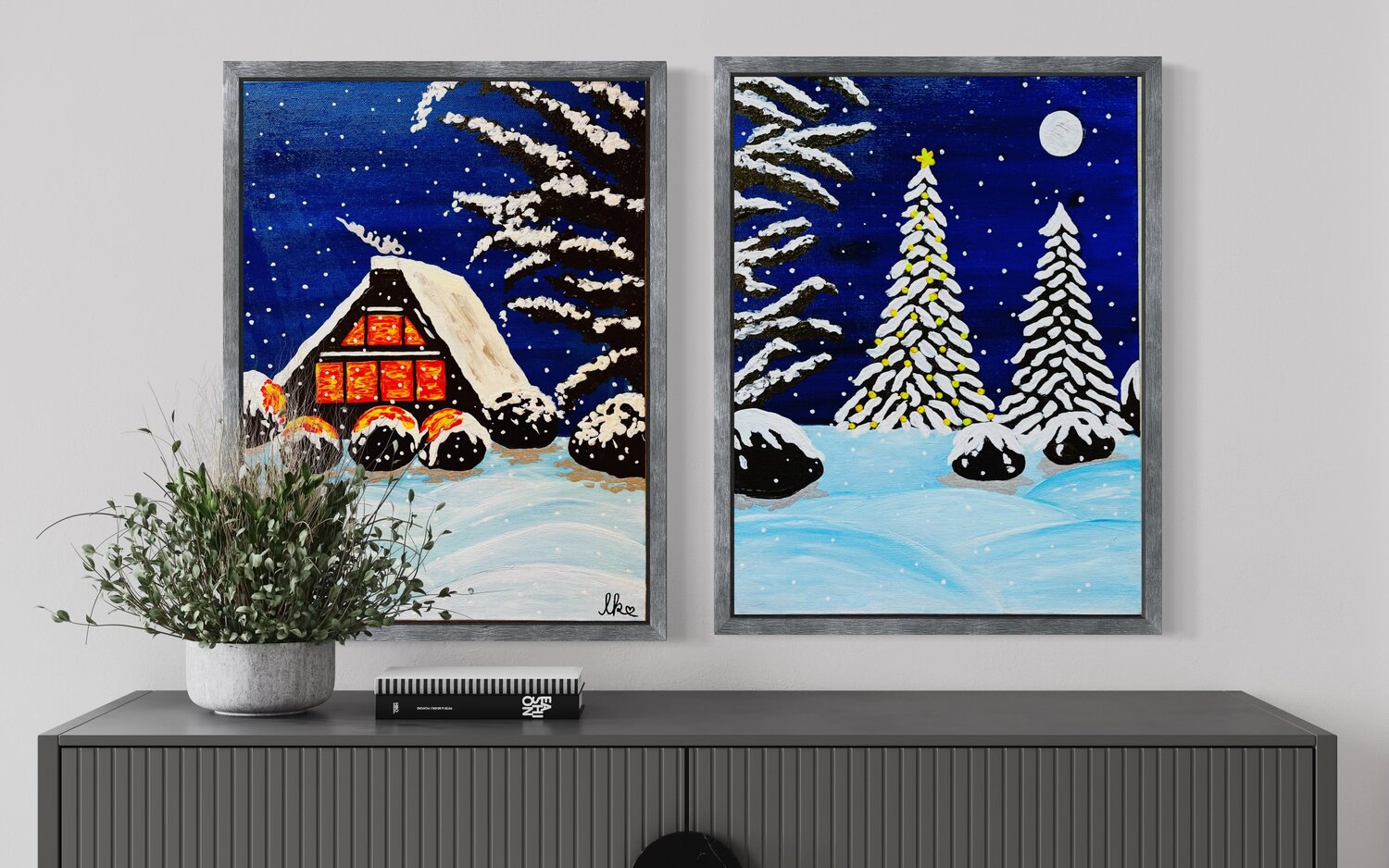 „Cabin Glow I & II“ Laura Isabel Koch Original painting for sale