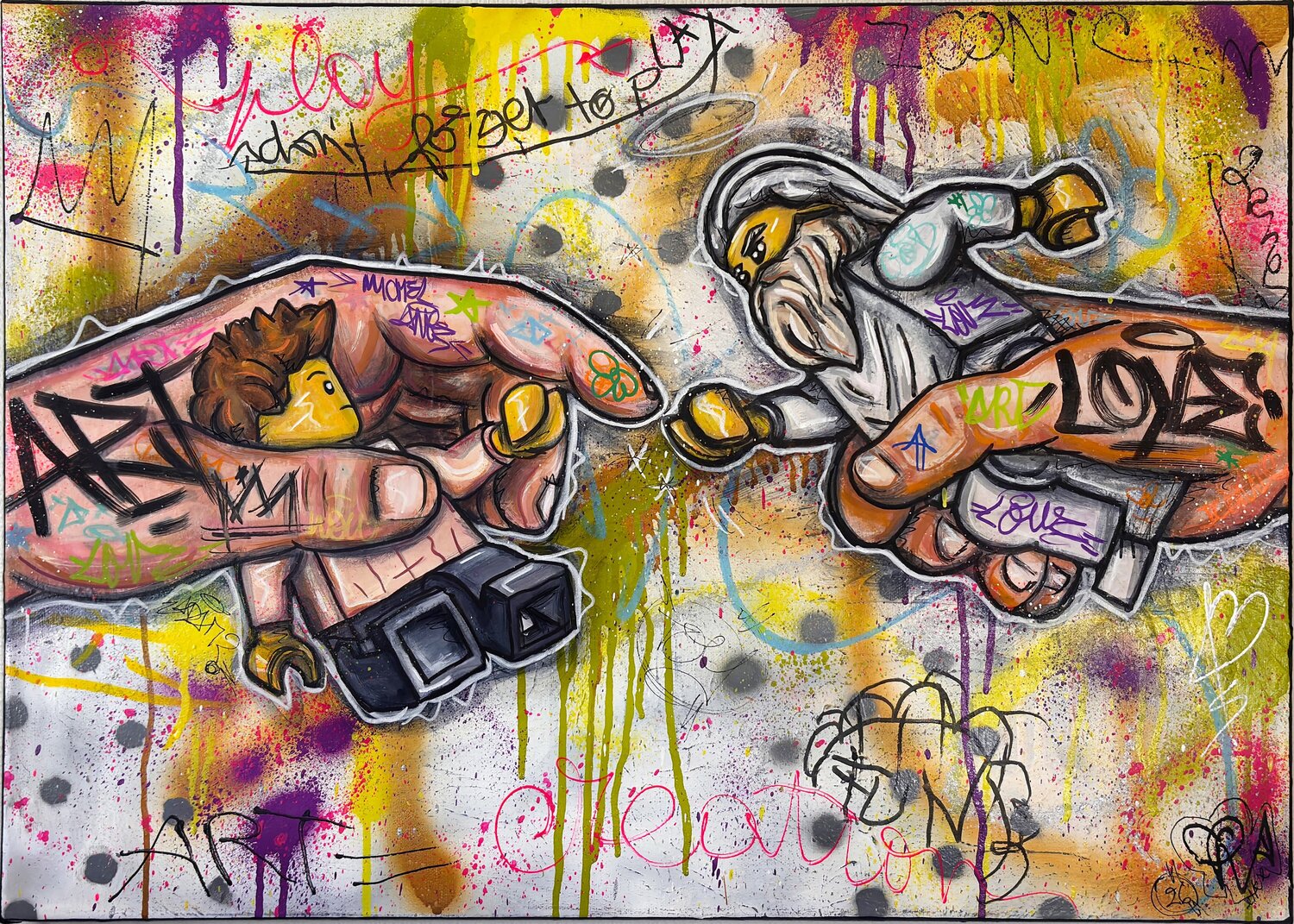 Pop Toy Creation Priscilla Vettese Original painting for sale