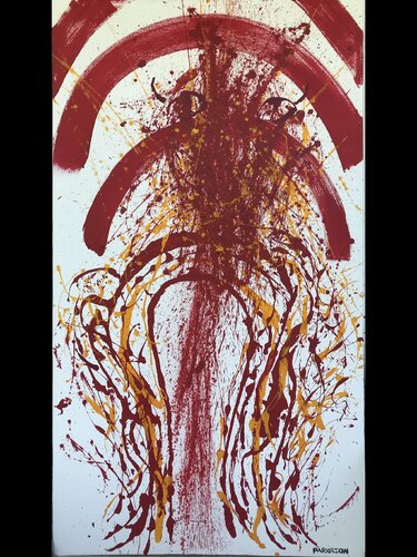 “Born: The Conjuration Of the Fire Elemental By the Magus In the Great White Space” by Fred Phillips a.k.a Parhelion, Painting for Sale on Select