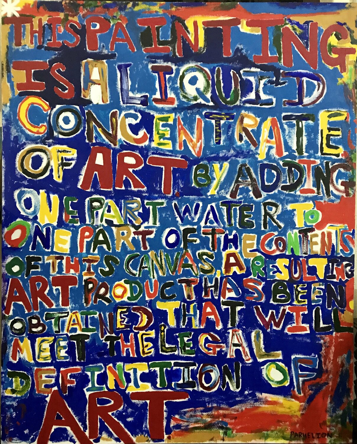 “*Disclaimer, Jan.-Feb. 2021 e.v. (Sea of Words)” Fred Phillips a.k.a Parhelion Original painting for sale