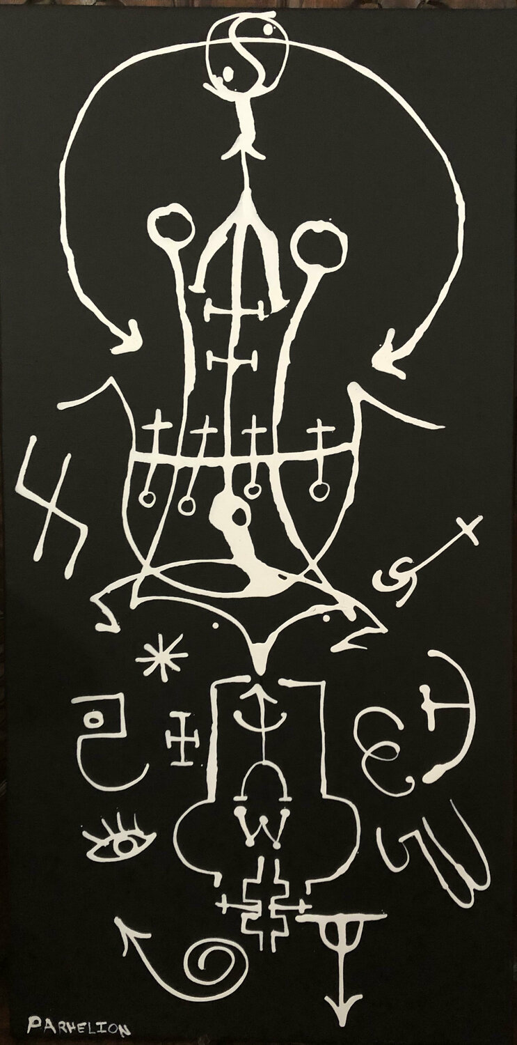 "Summoning Spirit" Fred Phillips a.k.a Parhelion Original painting for sale