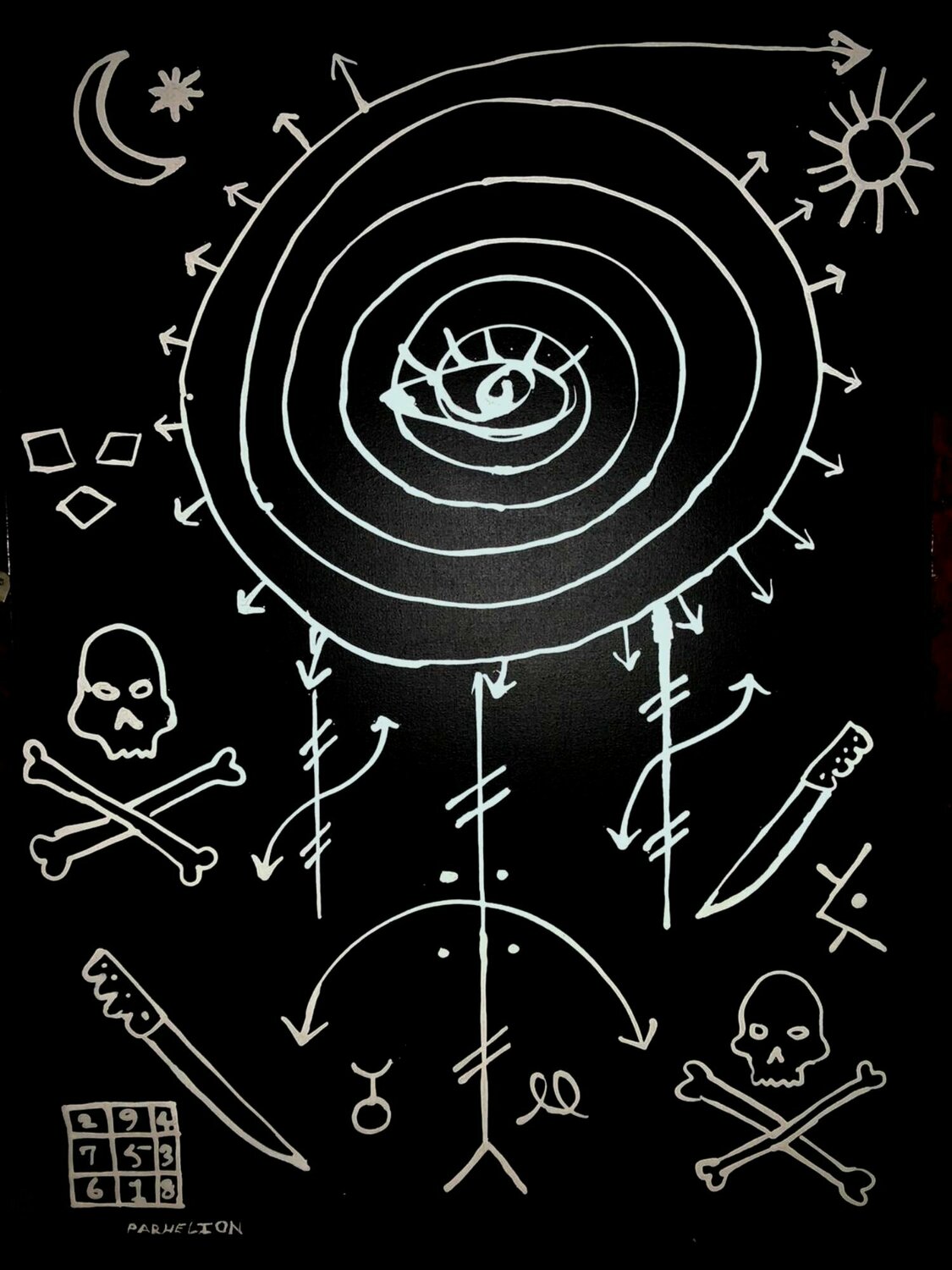 "Conjuring the Spirit Vision" Fred Phillips a.k.a Parhelion Original painting for sale