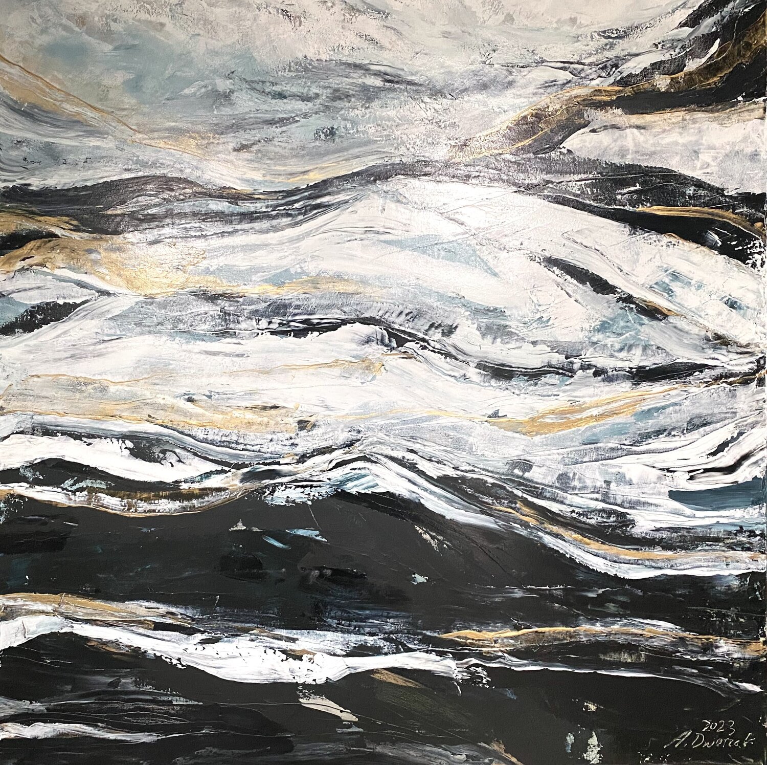 Whispers of Gold Adriane Dworzak Original painting for sale