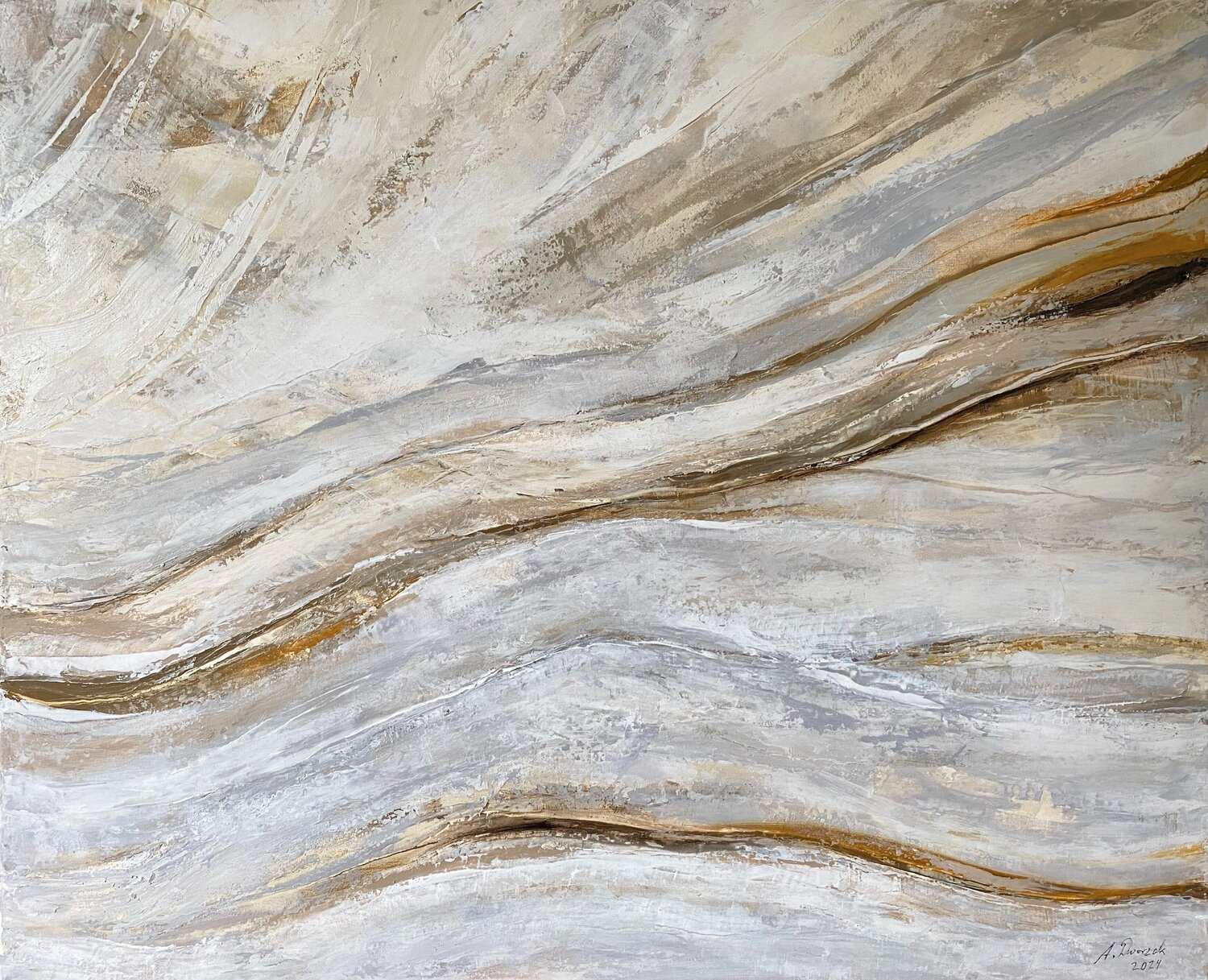 Into the Flow Adriane Dworzak Originalgemälde zu verkaufen