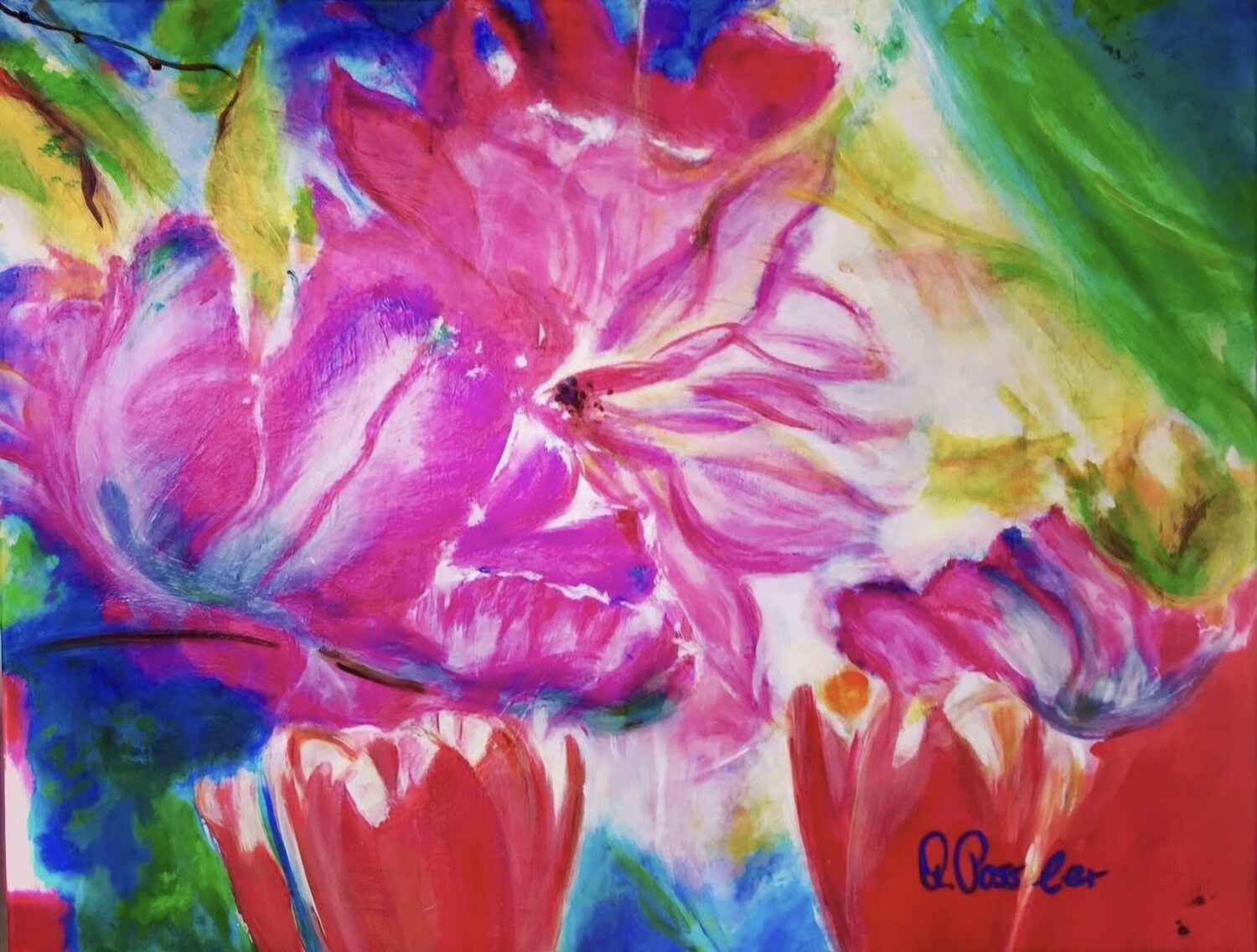 Tulpenpracht Marion Possler Original painting for sale