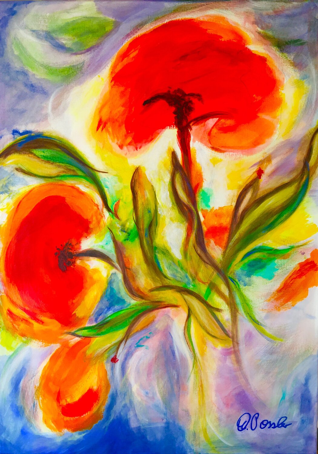 Klatschmohn Marion Possler Original painting for sale