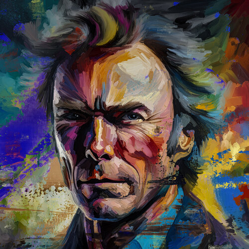 Clint Eastwood by Holger Mühlbauer-Gardemin, Painting for Sale on Select