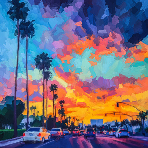 Hollywood Sundown von Holger Mühlbauer-Gardemin, Malerei kaufen auf Select