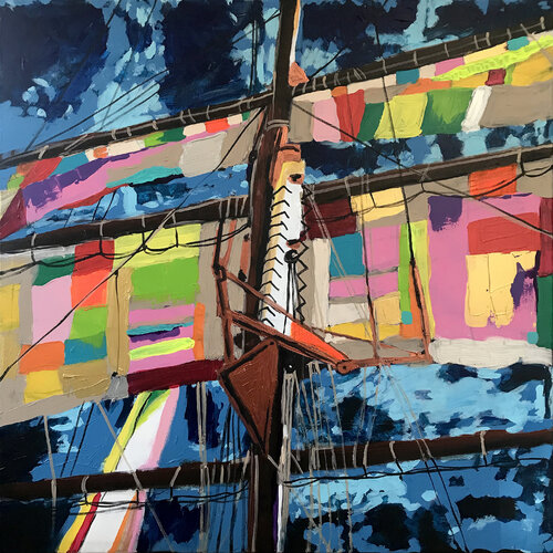Bunte Segel by Holger Mühlbauer-Gardemin, Painting for Sale on Select