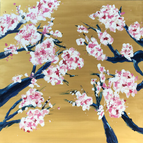 Golden Cherryblossom 1000 by Holger Mühlbauer-Gardemin, Painting for Sale on Select
