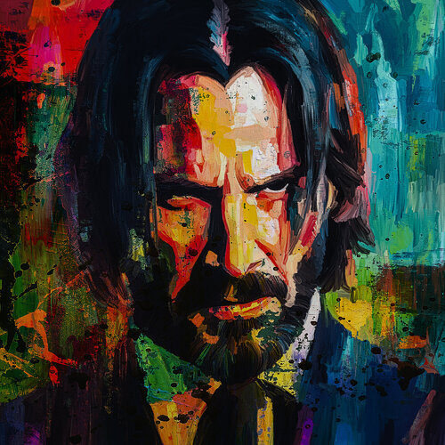 Keanu Reeves alias John Wick by Holger Mühlbauer-Gardemin, Painting for Sale on Select