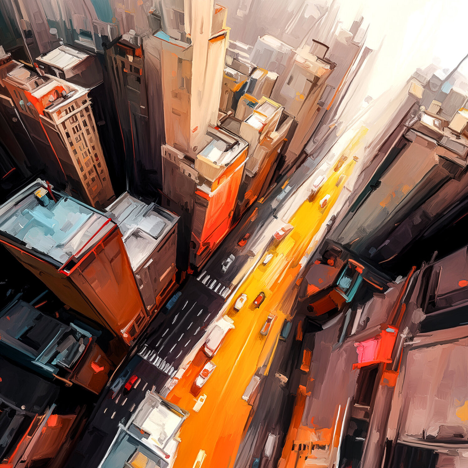 Rooftop Holger Mühlbauer-Gardemin Original painting for sale