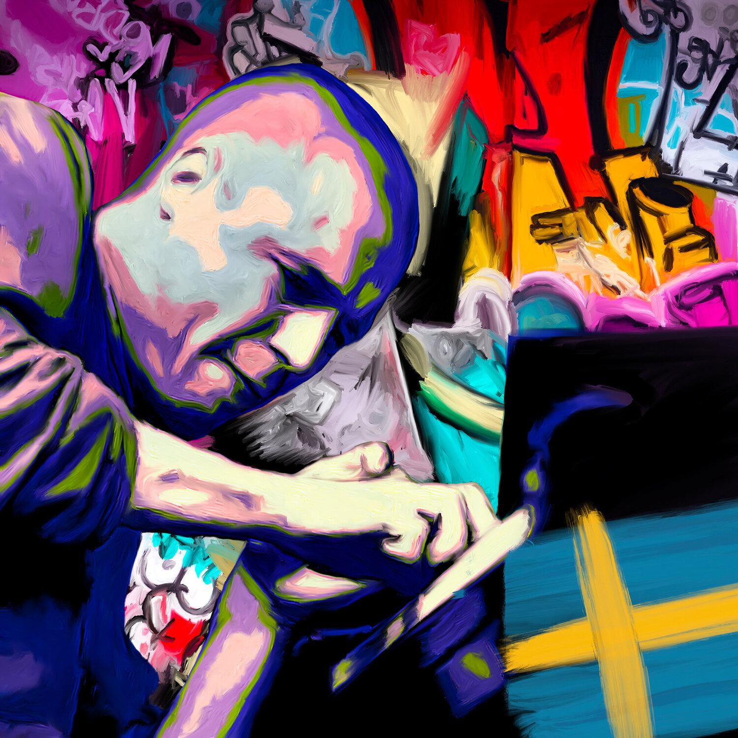 Esbjörn Svensson Holger Mühlbauer-Gardemin Original painting for sale