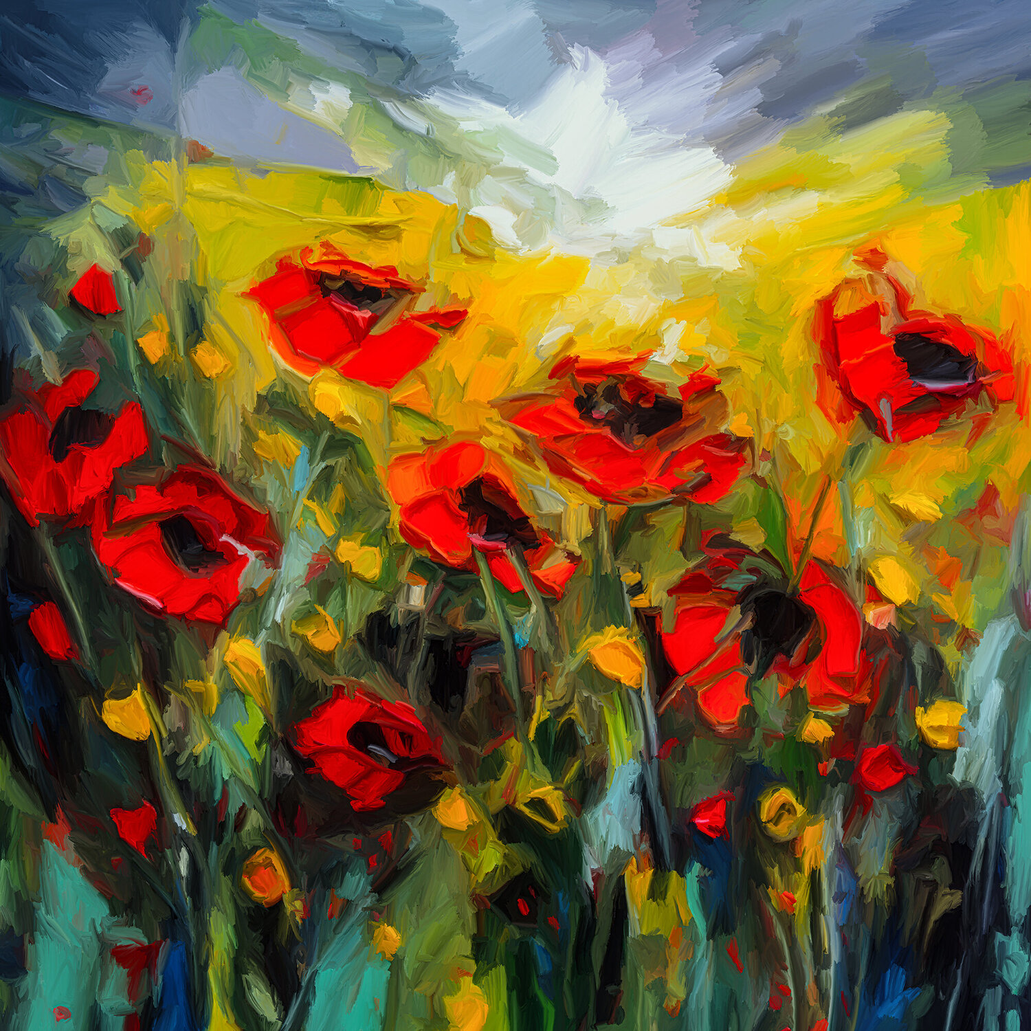 Mohnblumen Holger Mühlbauer-Gardemin Original painting for sale