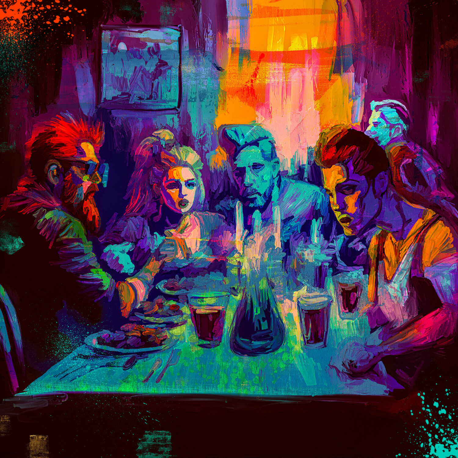 Supper Holger Mühlbauer-Gardemin Original painting for sale