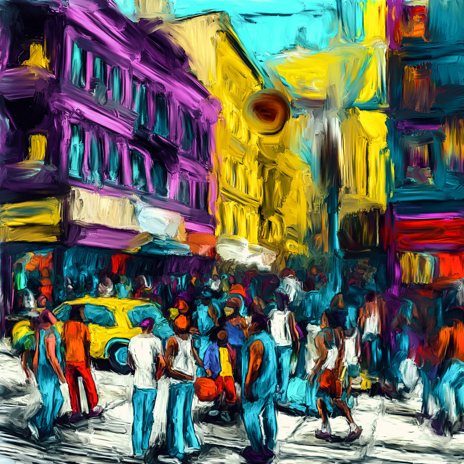 People on the streets Holger Mühlbauer-Gardemin Original painting for sale