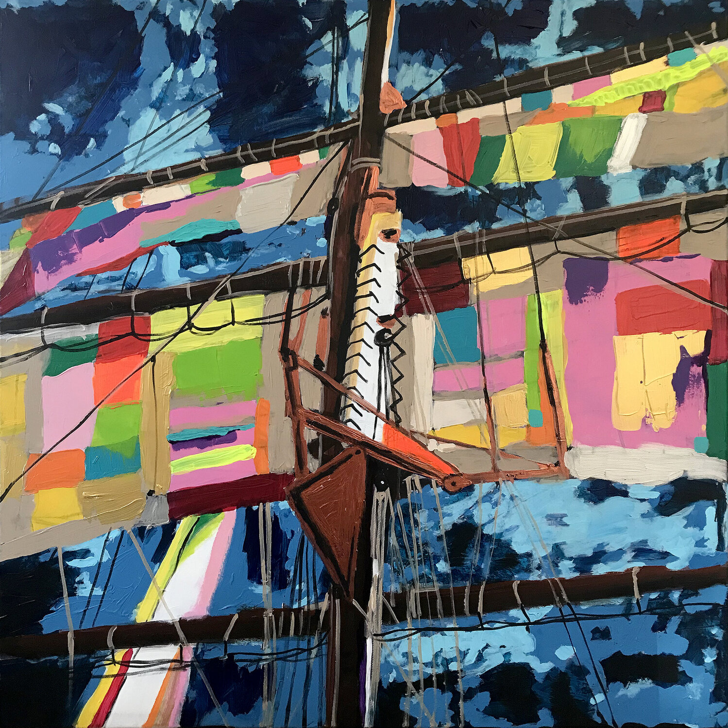 Bunte Segel Holger Mühlbauer-Gardemin Original painting for sale