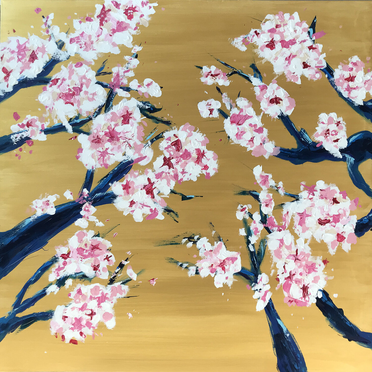 Golden Cherryblossom 1000 Holger Mühlbauer-Gardemin Original painting for sale