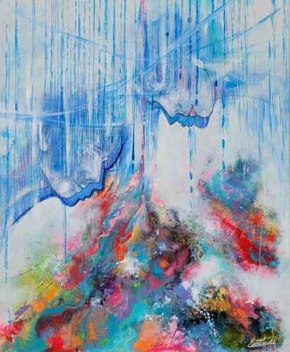 La pluie bleue by Elisabeth Constantin, Painting for Sale on Select