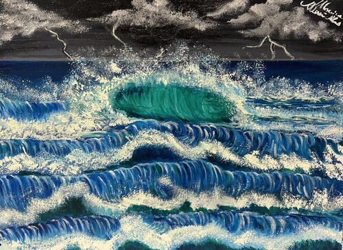 Storming Sea von Monica Mauriello, Malerei kaufen auf Select