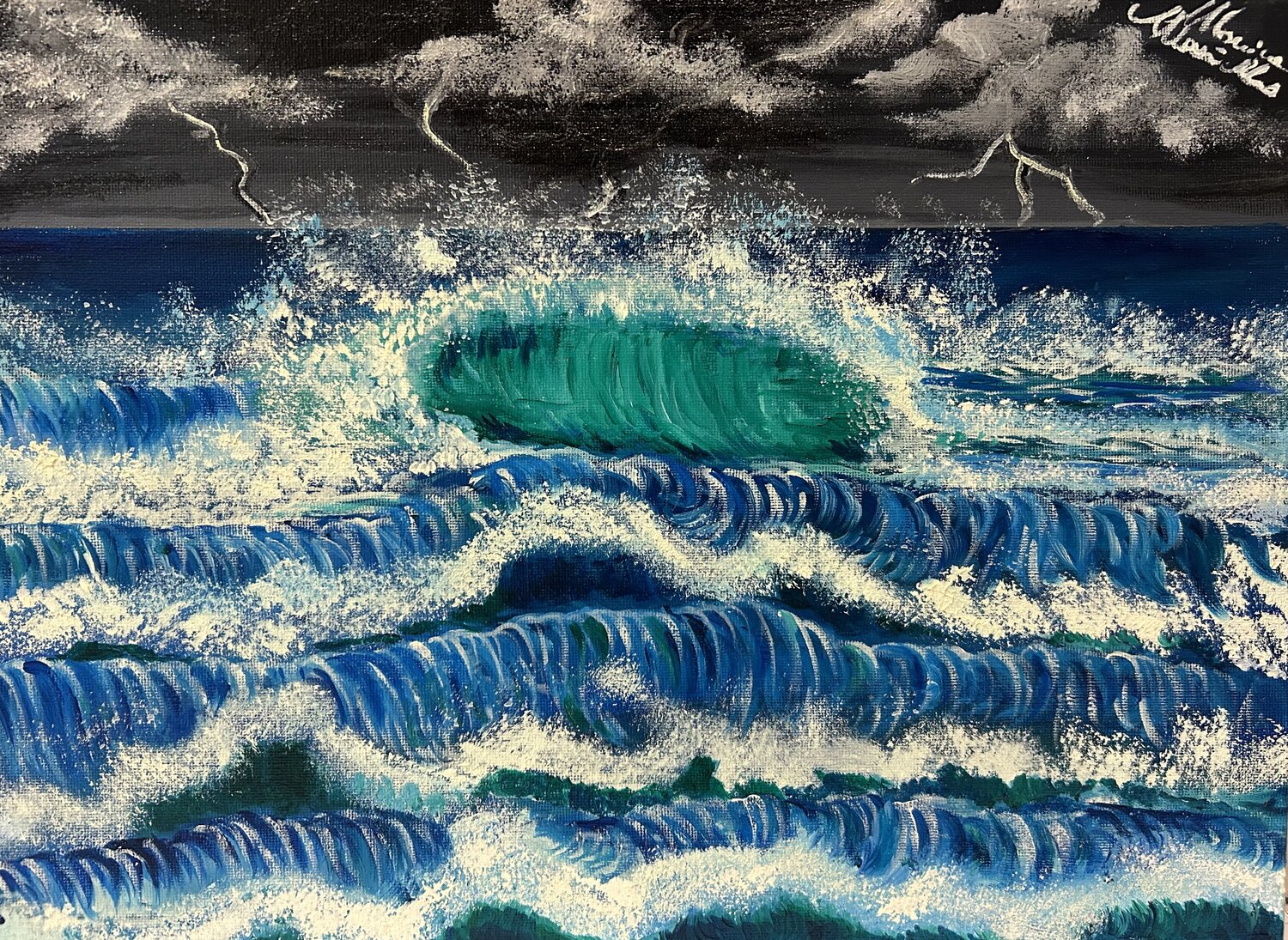 Storming Sea Monica Mauriello Originalgemälde zu verkaufen