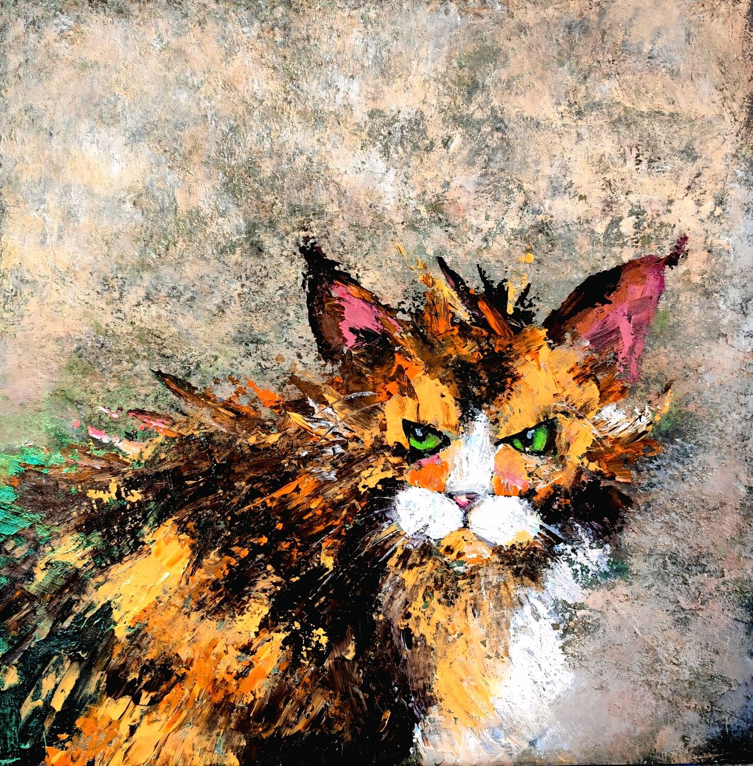 The Cat Irina Moiseeva Original painting for sale
