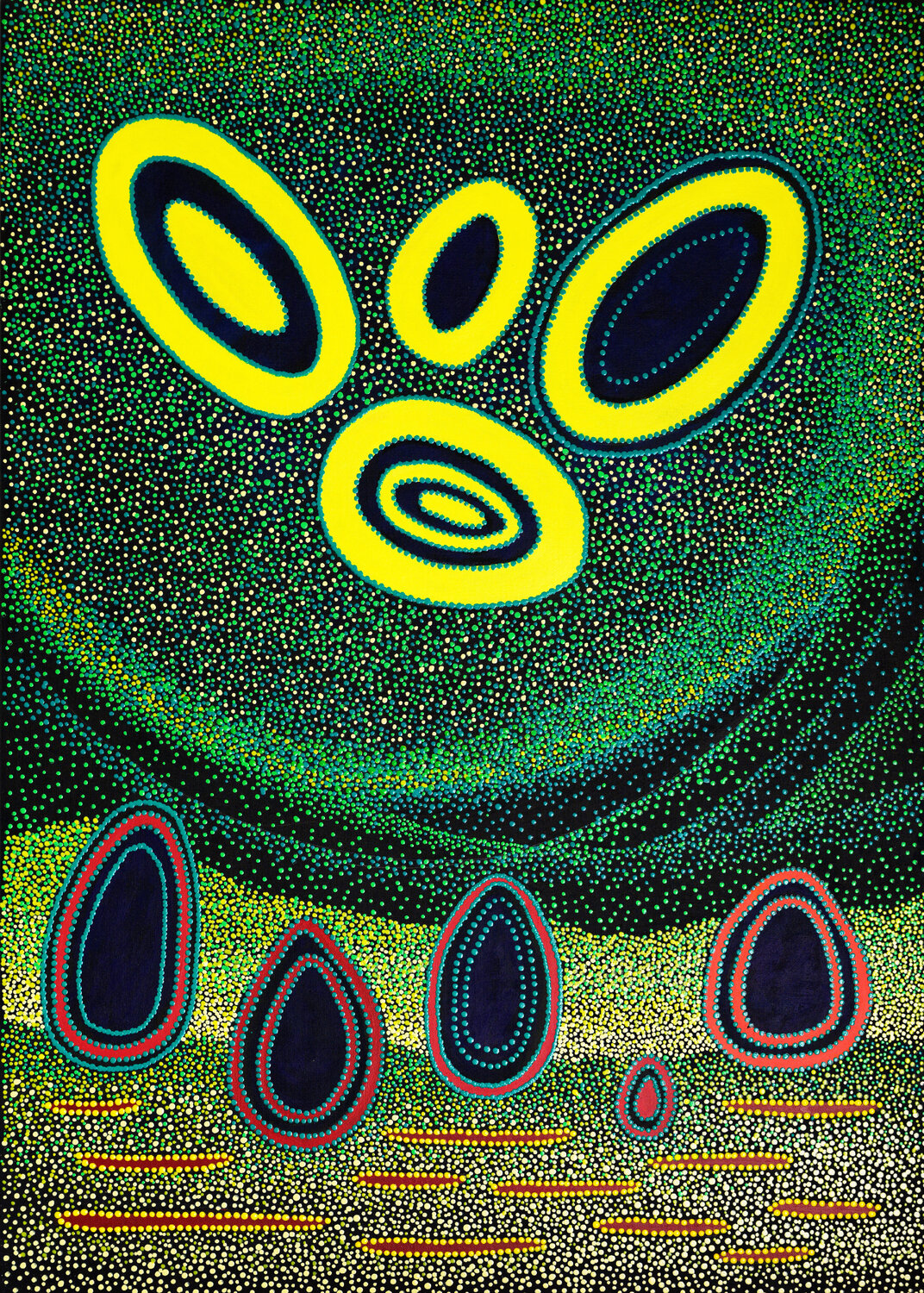 Rêves et voyages en pointillés. Françoise SUZANNE Original painting for sale